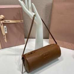 Mirror Quality Replica Miu Miu Compact Nappa Leather Clutch 5NE851 Brown Clone