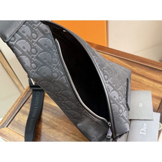 Luxury Replica Dior Trek Zip-Across Body Bag Dior Oblique Nylon Black Knockoff Mirror Quality Replica Dior Trek Zip-Across Body Bag Dior Oblique Nylon Black Clone