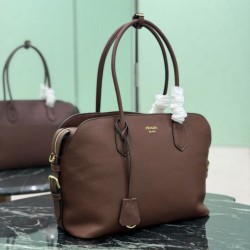Mirror Quality Replica Prada Large Tote Bag 1BG600 Brown Clone