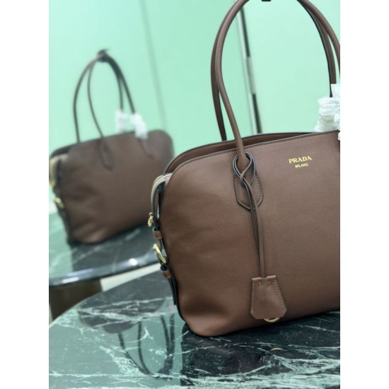 Mirror Quality Replica Prada Large Tote Bag 1BG600 Brown Clone