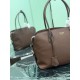 Mirror Quality Replica Prada Large Tote Bag 1BG600 Brown Clone
