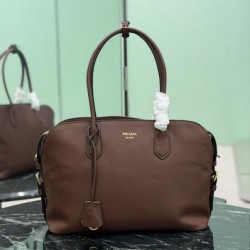 Mirror Quality Replica Prada Large Tote Bag 1BG600 Brown Clone