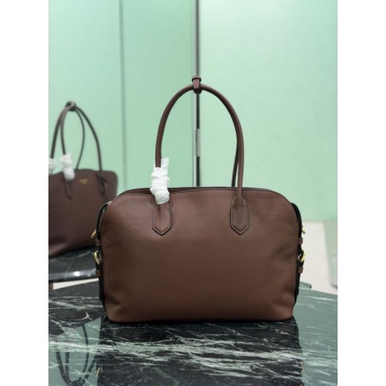 Mirror Quality Replica Prada Large Tote Bag 1BG600 Brown Clone