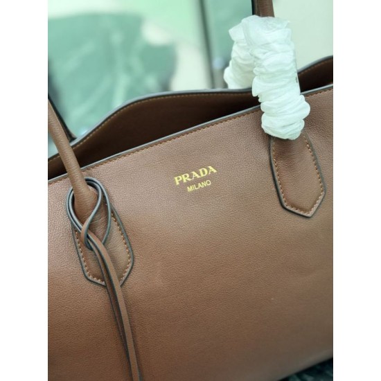 Mirror Quality Replica Prada Large Tote Bag 1BG600 Brown Clone