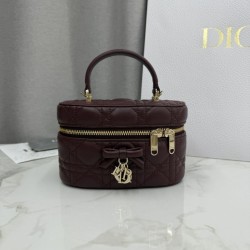 Mirror Quality Replica Dior Lady Dior Micro Toiletry Bag in Bordeaux Clone