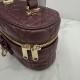 Luxury Replica Dior Lady Dior Micro Toiletry Bag in Bordeaux Knockoff Mirror Quality Replica Dior Lady Dior Micro Toiletry Bag in Bordeaux Clone