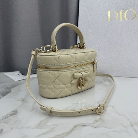 Luxury Replica Dior Lady Dior Micro Toiletry Bag in Apricot Knockoff Mirror Quality Replica Dior Lady Dior Micro Toiletry Bag in Apricot Clone