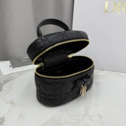 Mirror Quality Replica Dior Lady Dior Micro Toiletry Bag in Black Clone