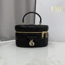 Mirror Quality Replica Dior Lady Dior Micro Toiletry Bag in Black Clone