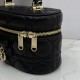 Luxury Replica Dior Lady Dior Micro Toiletry Bag in Black Knockoff Mirror Quality Replica Dior Lady Dior Micro Toiletry Bag in Black Clone