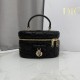 Luxury Replica Dior Lady Dior Micro Toiletry Bag in Black Knockoff Mirror Quality Replica Dior Lady Dior Micro Toiletry Bag in Black Clone