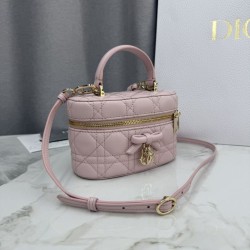 Mirror Quality Replica Dior Lady Dior Micro Toiletry Bag in Pink Clone
