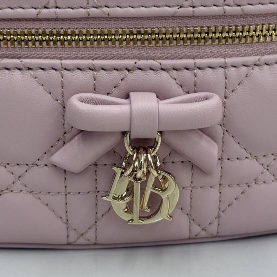 Luxury Replica Dior Lady Dior Micro Toiletry Bag in Pink Knockoff Mirror Quality Replica Dior Lady Dior Micro Toiletry Bag in Pink Clone