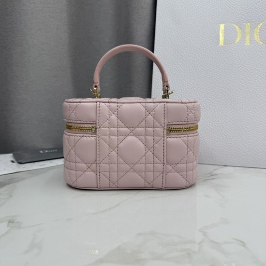Luxury Replica Dior Lady Dior Micro Toiletry Bag in Pink Knockoff Mirror Quality Replica Dior Lady Dior Micro Toiletry Bag in Pink Clone
