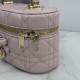 Luxury Replica Dior Lady Dior Micro Toiletry Bag in Pink Knockoff Mirror Quality Replica Dior Lady Dior Micro Toiletry Bag in Pink Clone