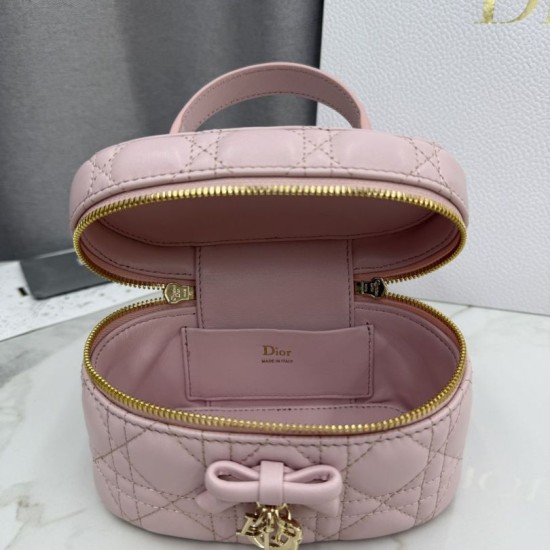 Luxury Replica Dior Lady Dior Micro Toiletry Bag in Pink Knockoff Mirror Quality Replica Dior Lady Dior Micro Toiletry Bag in Pink Clone