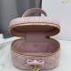 Luxury Replica Dior Lady Dior Micro Toiletry Bag in Pink Knockoff Mirror Quality Replica Dior Lady Dior Micro Toiletry Bag in Pink Clone