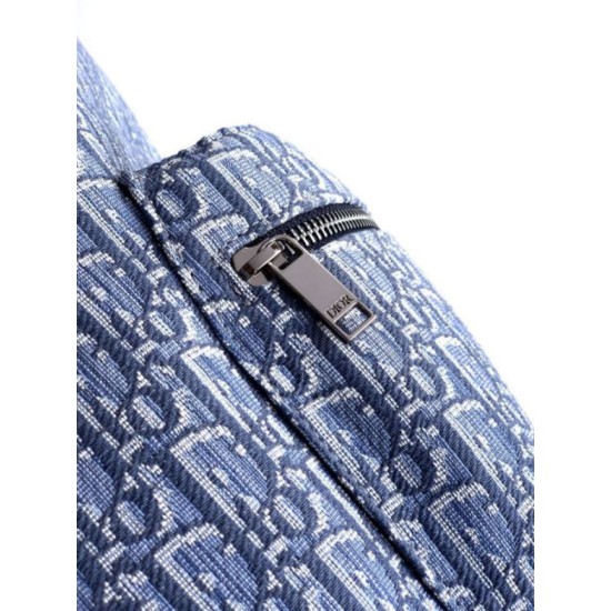 Mirror Quality Replica Dior Rider Backpack in Oblique Dior Jacquard Canvas in Blue Clone