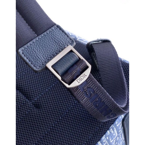 Mirror Quality Replica Dior Rider Backpack in Oblique Dior Jacquard Canvas in Blue Clone