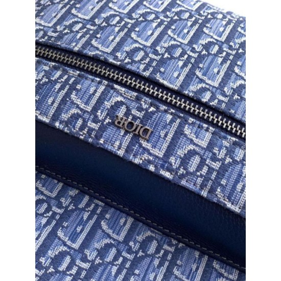 Mirror Quality Replica Dior Rider Backpack in Oblique Dior Jacquard Canvas in Blue Clone
