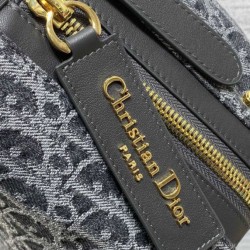 Mirror Quality Replica Dior Medium D-Journey Bag in Oblique Jacquard Denim in Blue Clone