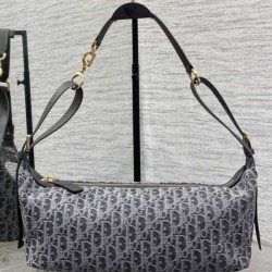 Mirror Quality Replica Dior Medium D-Journey Bag in Oblique Jacquard Denim in Blue Clone