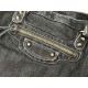 Mirror Quality Replica Balenciaga Le City Bag in Black Washed Denim Clone