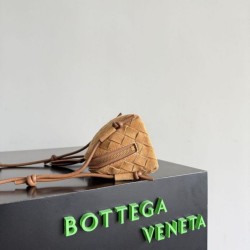 Luxury Replica Bottega Veneta Concerto Pouch in Brown Woven Suede Knockoff Mirror Quality Replica Bottega Veneta Concerto Pouch in Brown Woven Suede Clone