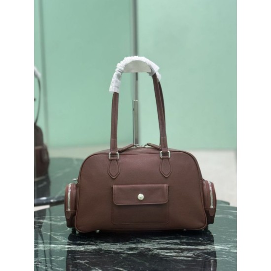 Mirror Quality Replica Prada Medium Top Handle Bag in Brown Clone