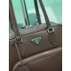 Mirror Quality Replica Prada Medium Top Handle Bag in Brown Clone