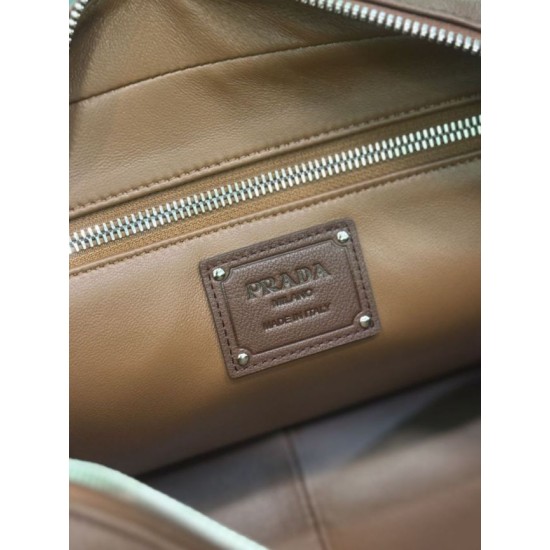 Mirror Quality Replica Prada Medium Top Handle Bag in Brown Clone