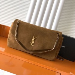 Mirror Quality Replica YSL Saint Laurent Calypso Large Brown Suede Shoulder Bag Clone