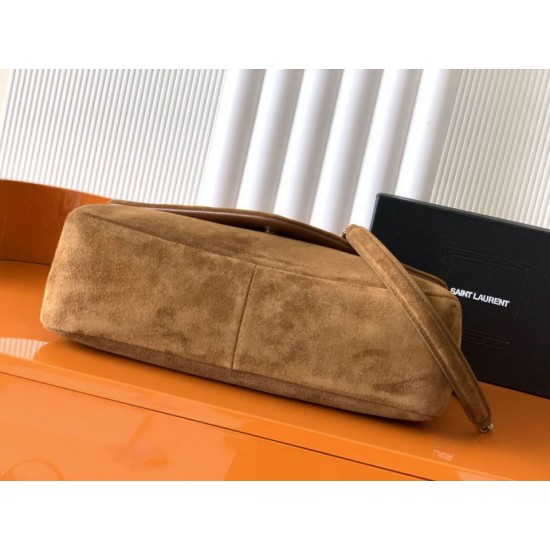 Luxury Replica YSL Saint Laurent Calypso Large Brown Suede Shoulder Bag Knockoff Mirror Quality Replica YSL Saint Laurent Calypso Large Brown Suede Shoulder Bag Clone