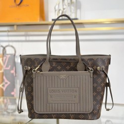 Luxury Replica Louis Vuitton Neverfull Inside Out MM Bag M25664 Smoke Knockoff Mirror Quality Replica Louis Vuitton Neverfull Inside Out MM Bag M25664 Smoke Clone