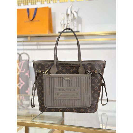 Mirror Quality Replica Louis Vuitton Neverfull Inside Out MM Bag M25664 Smoke Clone