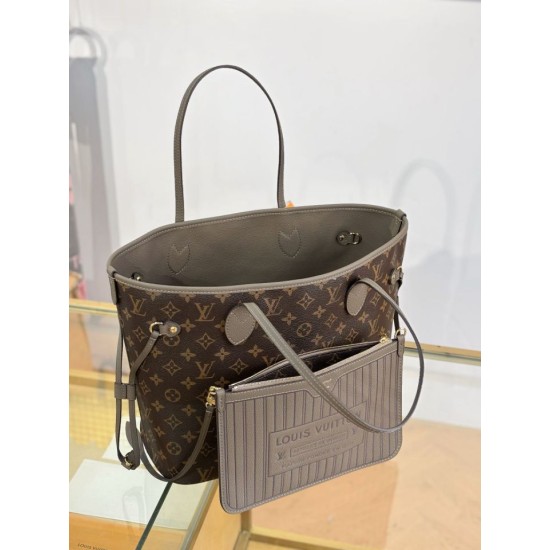 Mirror Quality Replica Louis Vuitton Neverfull Inside Out MM Bag M25664 Smoke Clone