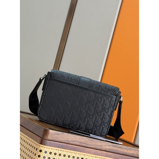 Mirror Quality Replica Dior Oblique Jacquard Men's Shoulder Bag Black Clone