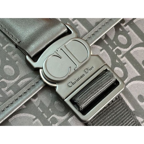 Mirror Quality Replica Dior Oblique Jacquard Men's Shoulder Bag Black Clone