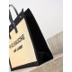 Luxury Replica YSL Saint Laurent Rive Gauche Embroidered Raffia Tote Bag Black Knockoff Mirror Quality Replica YSL Saint Laurent Rive Gauche Embroidered Raffia Tote Bag Black Clone