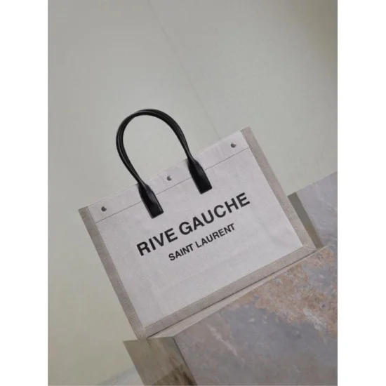 Mirror Quality Replica YSL Saint Laurent Rive Gauche Beige Tote Bag Clone
