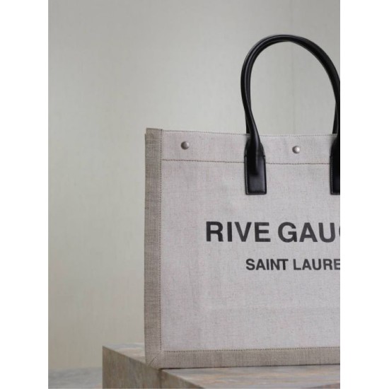Mirror Quality Replica YSL Saint Laurent Rive Gauche Beige Tote Bag Clone