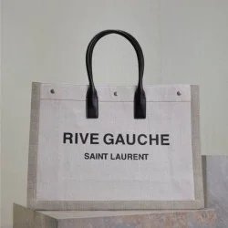 Mirror Quality Replica YSL Saint Laurent Rive Gauche Beige Tote Bag Clone