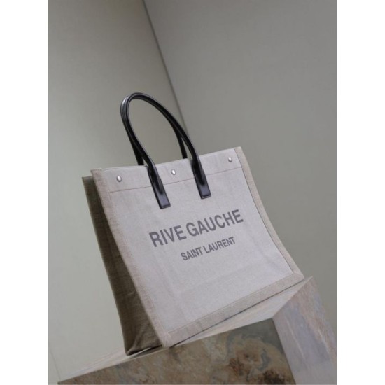 Mirror Quality Replica YSL Saint Laurent Rive Gauche Beige Tote Bag Clone
