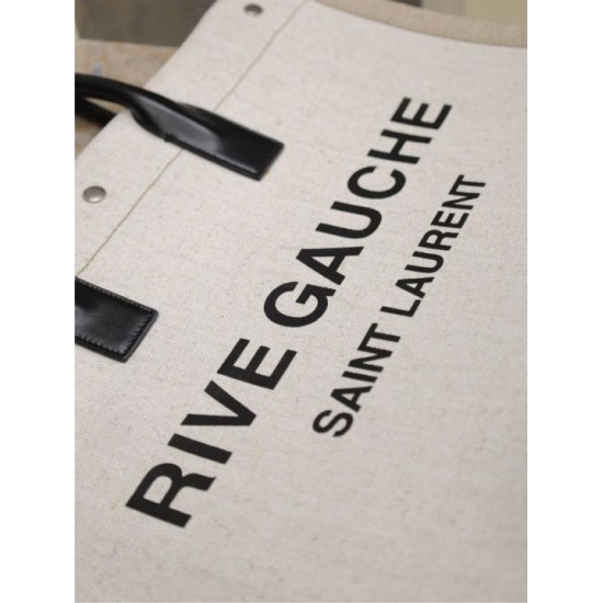 Mirror Quality Replica YSL Saint Laurent Rive Gauche Beige Tote Bag Clone
