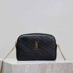 Mirror Quality Replica YSL Saint Laurent Gaby Quilted Zip Pouch in Black Clone