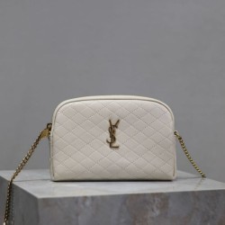 Mirror Quality Replica YSL Saint Laurent Gaby Quilted Zip Pouch in White Clone