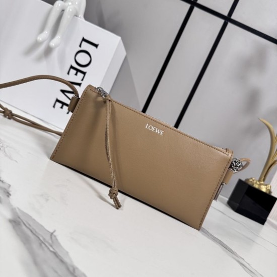 Mirror Quality Replica Loewe Joya Pouch Nappa Bag in Brown Clone
