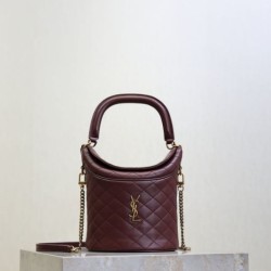 Mirror Quality Replica YSL Saint Laurent Gaby Bucket Bags in Burgundy Clone