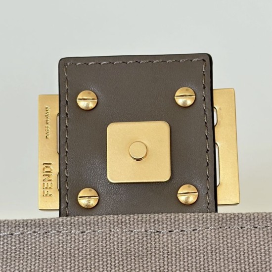 Luxury Replica Fendi Baguette FF Embroidered Classic Shoulder Bag in Brown Knockoff Mirror Quality Replica Fendi Baguette FF Embroidered Classic Shoulder Bag in Brown Clone