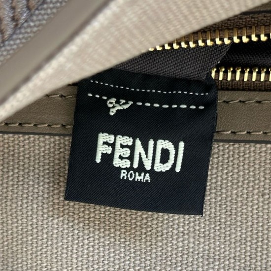 Luxury Replica Fendi Baguette FF Embroidered Classic Shoulder Bag in Brown Knockoff Mirror Quality Replica Fendi Baguette FF Embroidered Classic Shoulder Bag in Brown Clone